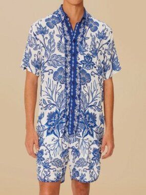 FARM Rio multicolor summer picnic lenzing™ shirt & shorts matching set - Mens XL